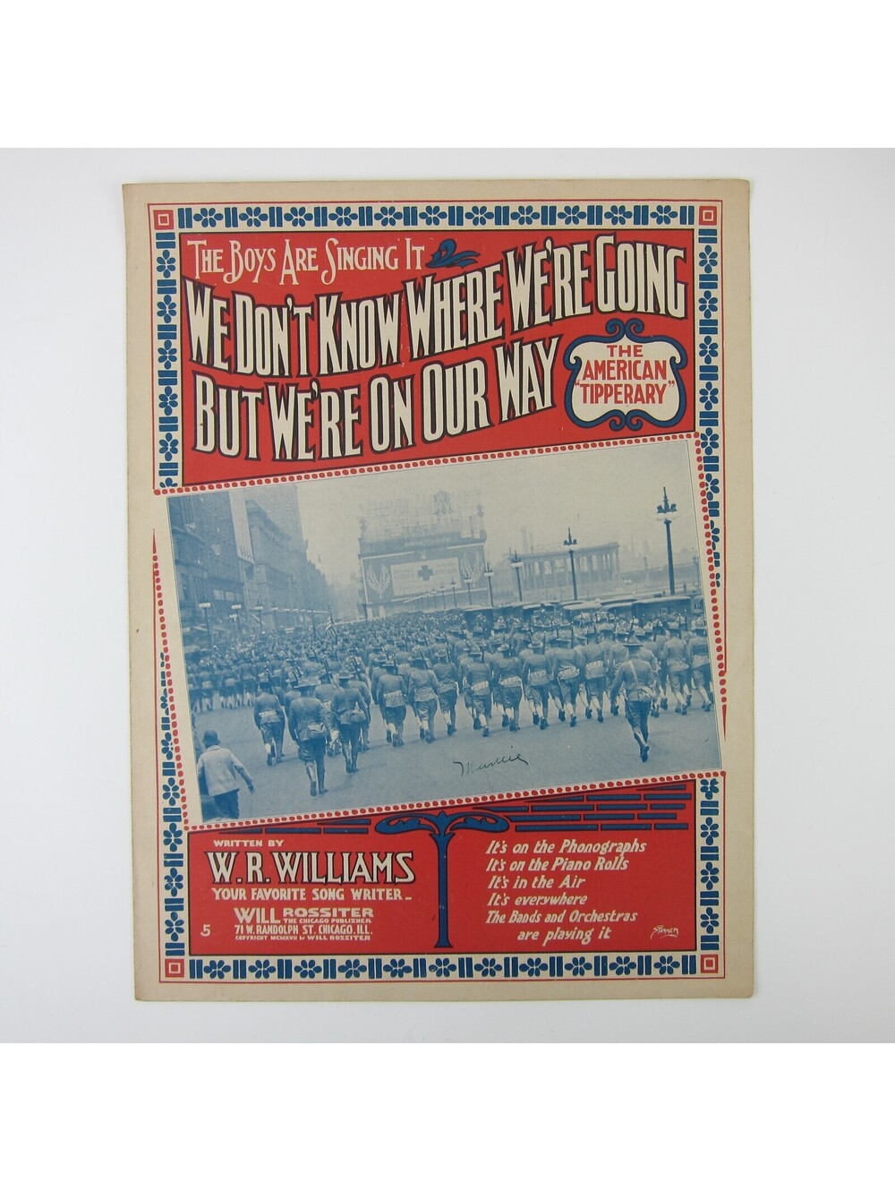 Sheet Music We Don't Know Where We're Going But We're on Our Way WW Antique 1917